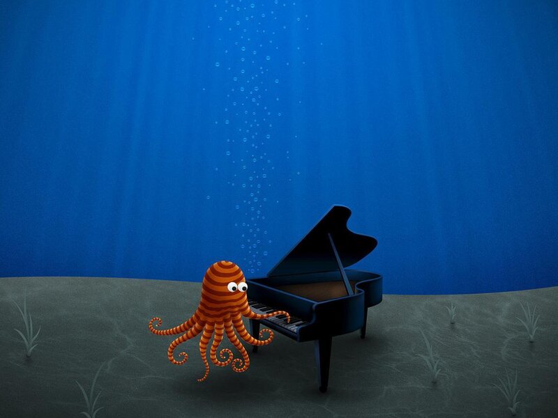 Octopus Playing Piano