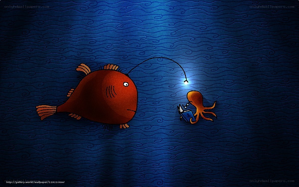 octopus reading underwater
