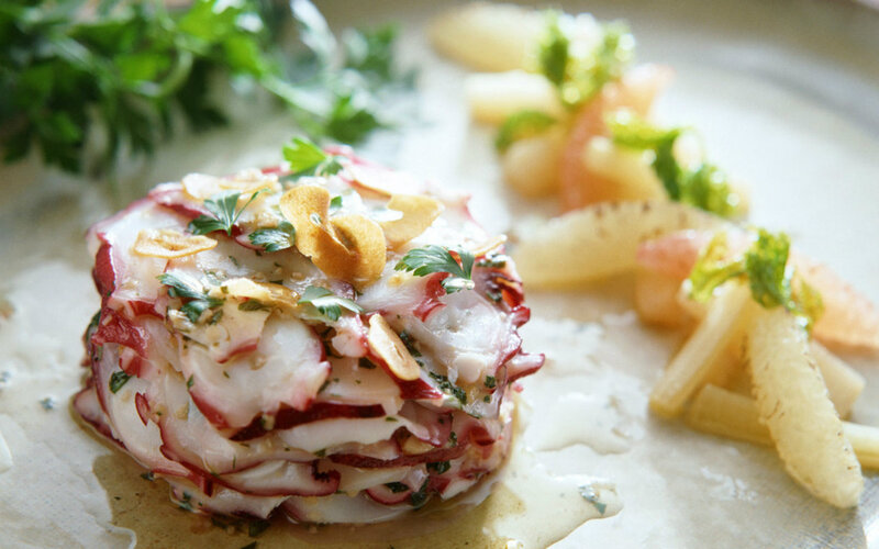 Octopus Salad on Plate