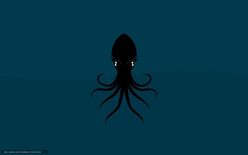 octopus silhouette in deep sea