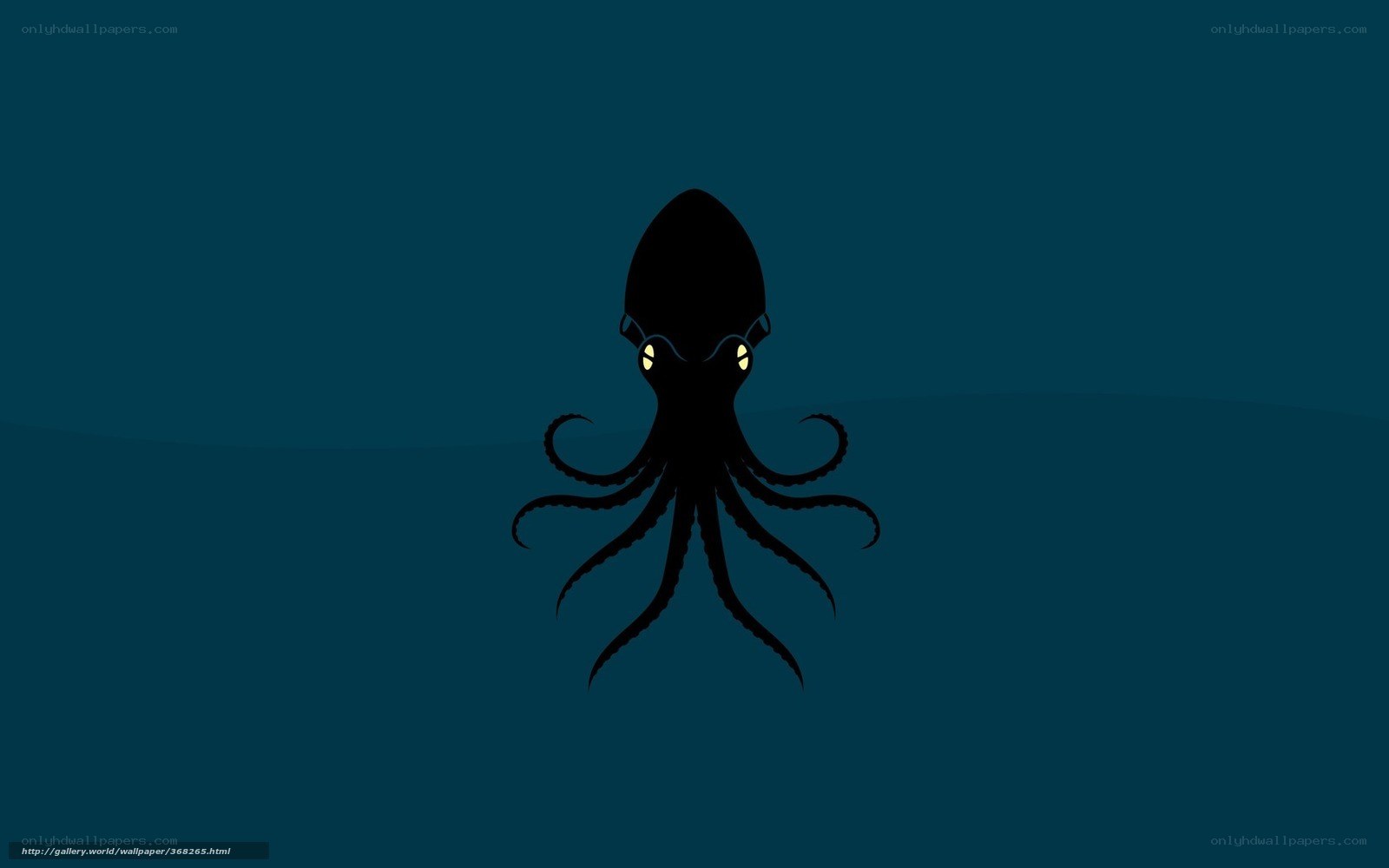 octopus silhouette in deep sea