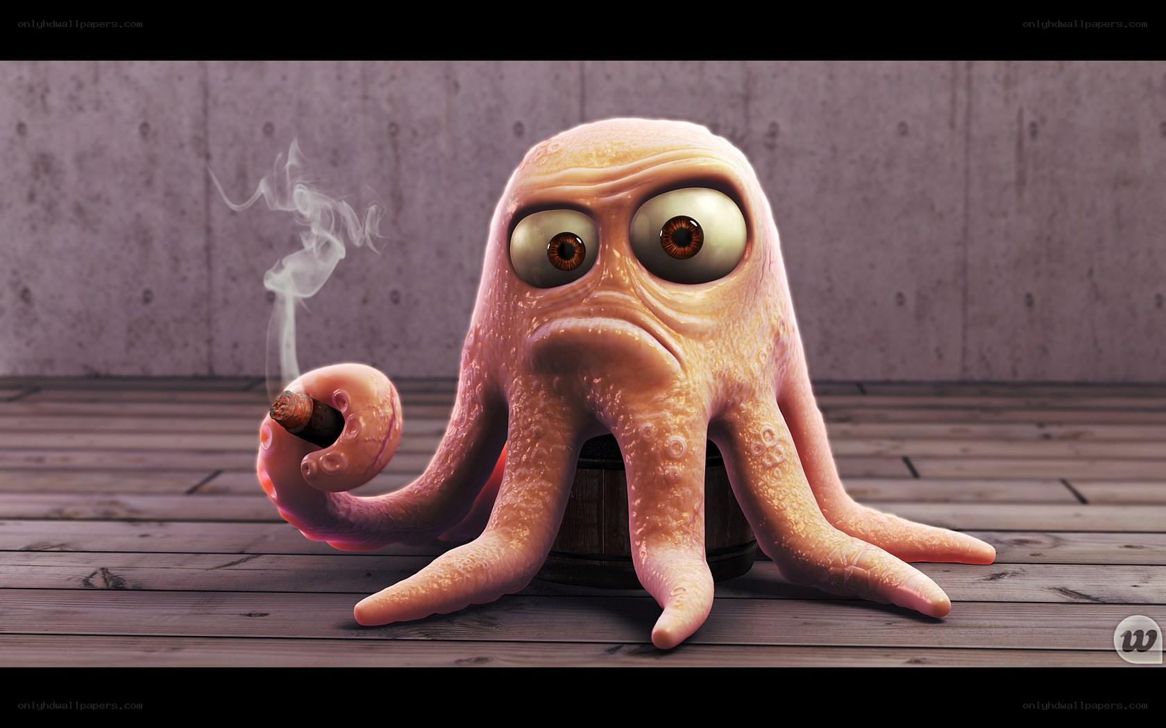 octopus smoking a cigar