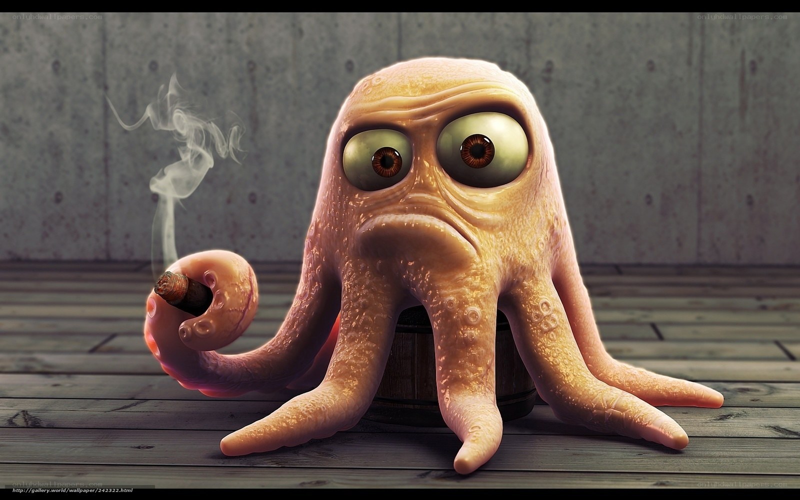octopus smoking a cigar