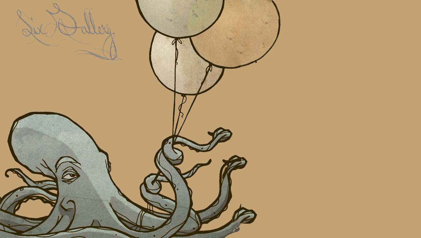 octopus with balloons