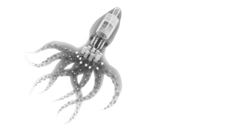 octopus with electronic components