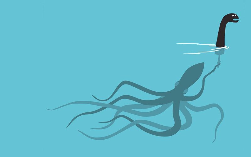 octopus with long neck