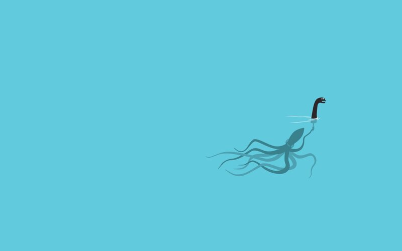 Octopus with Long Neck — Blue