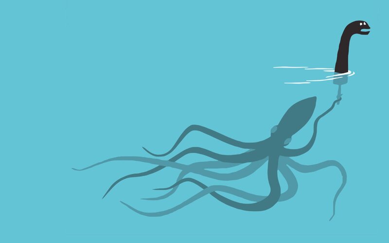 octopus with long neck