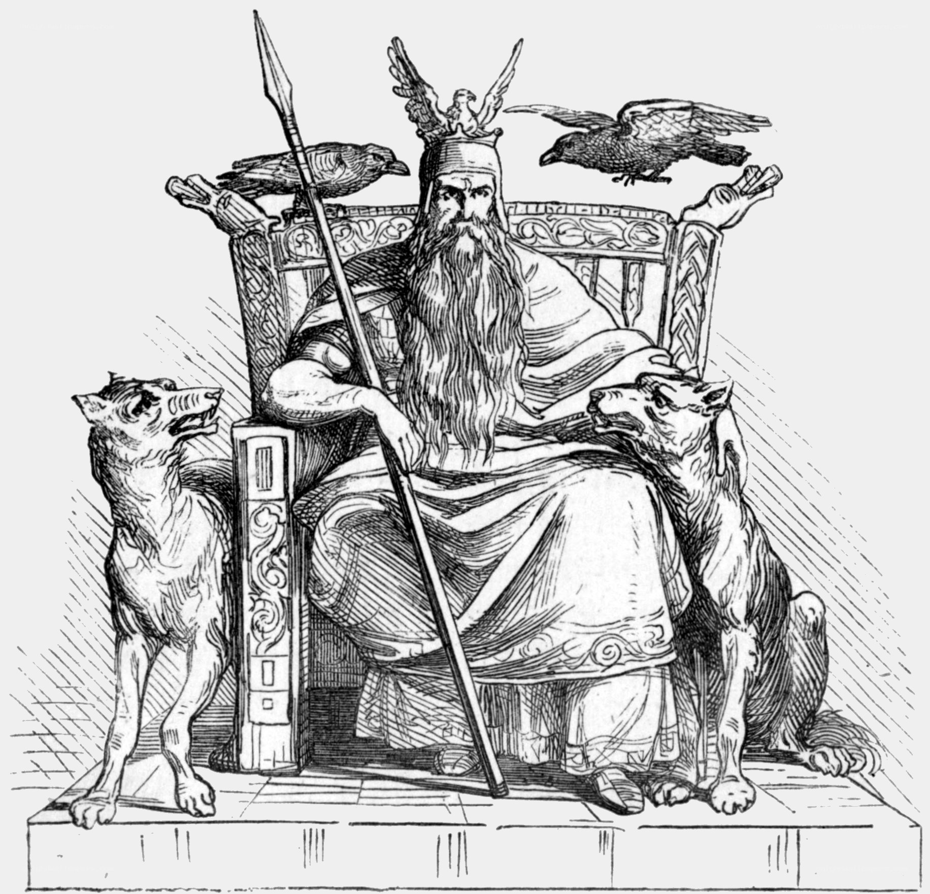 Odin on his throne