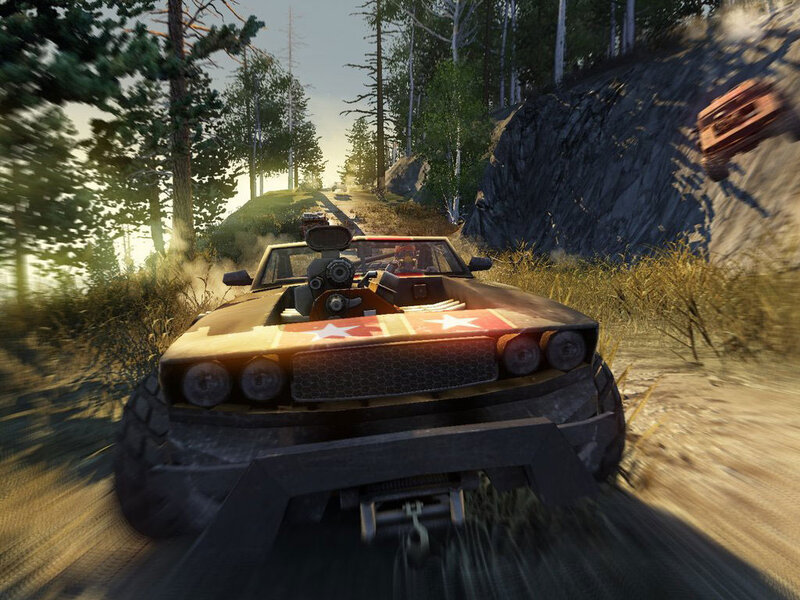 Off-road racing in forest