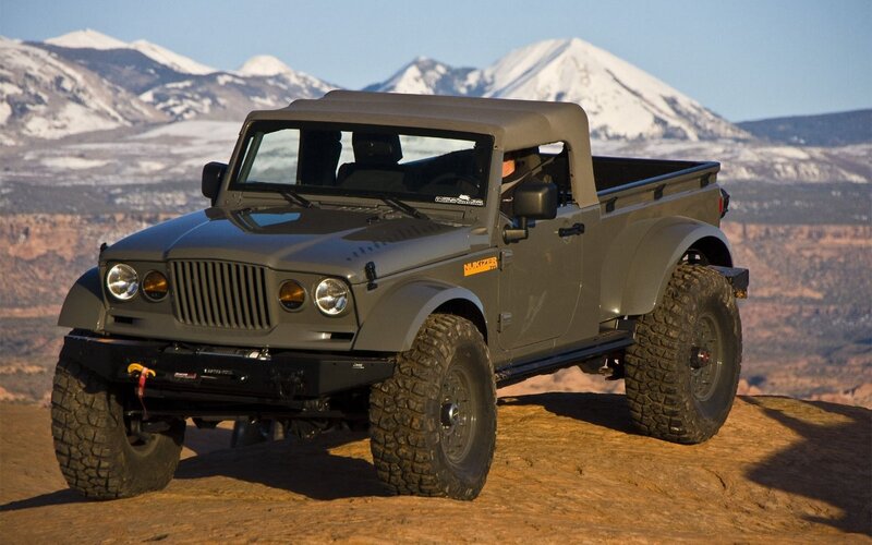 off-road truck in mountain landscape