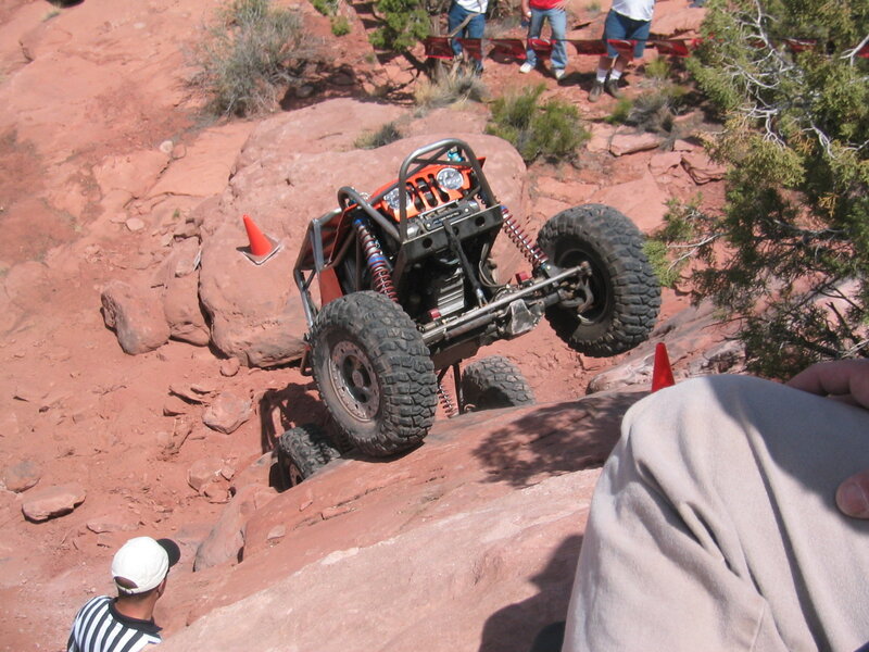 Off-road vehicle climbing rocks