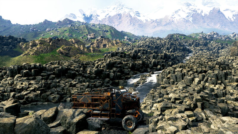 Off-road Vehicle in Canyon — Gray