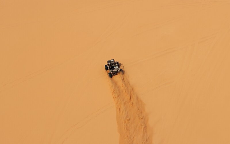 Off-road Vehicle in Desert — Orange