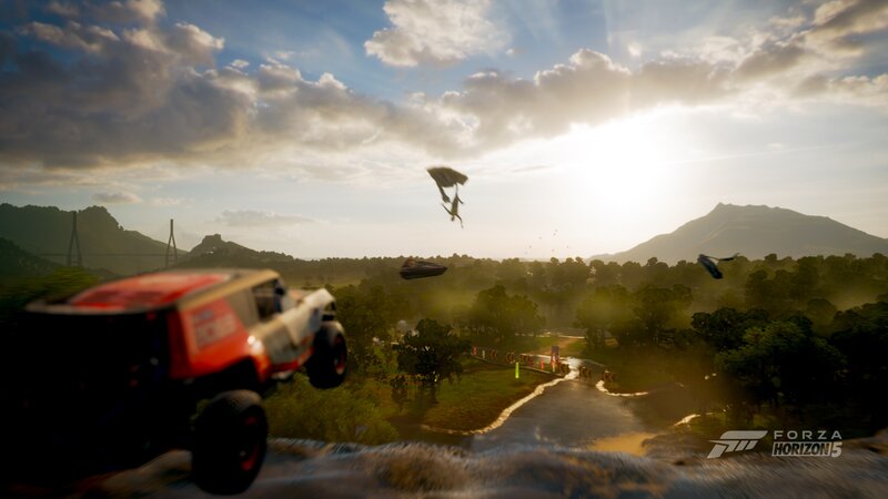 Off-road Vehicle in Mid-air — Green