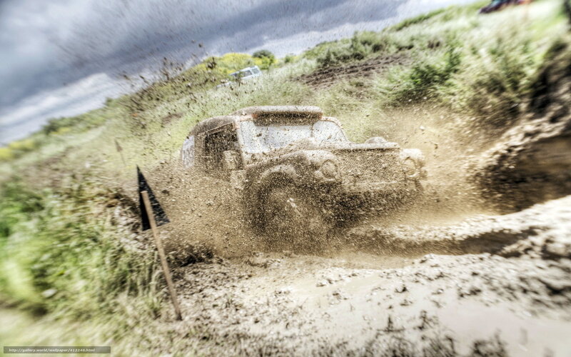 Off-road Vehicle in Mud — Brown