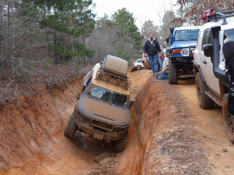 Off-road vehicle stuck in ditch