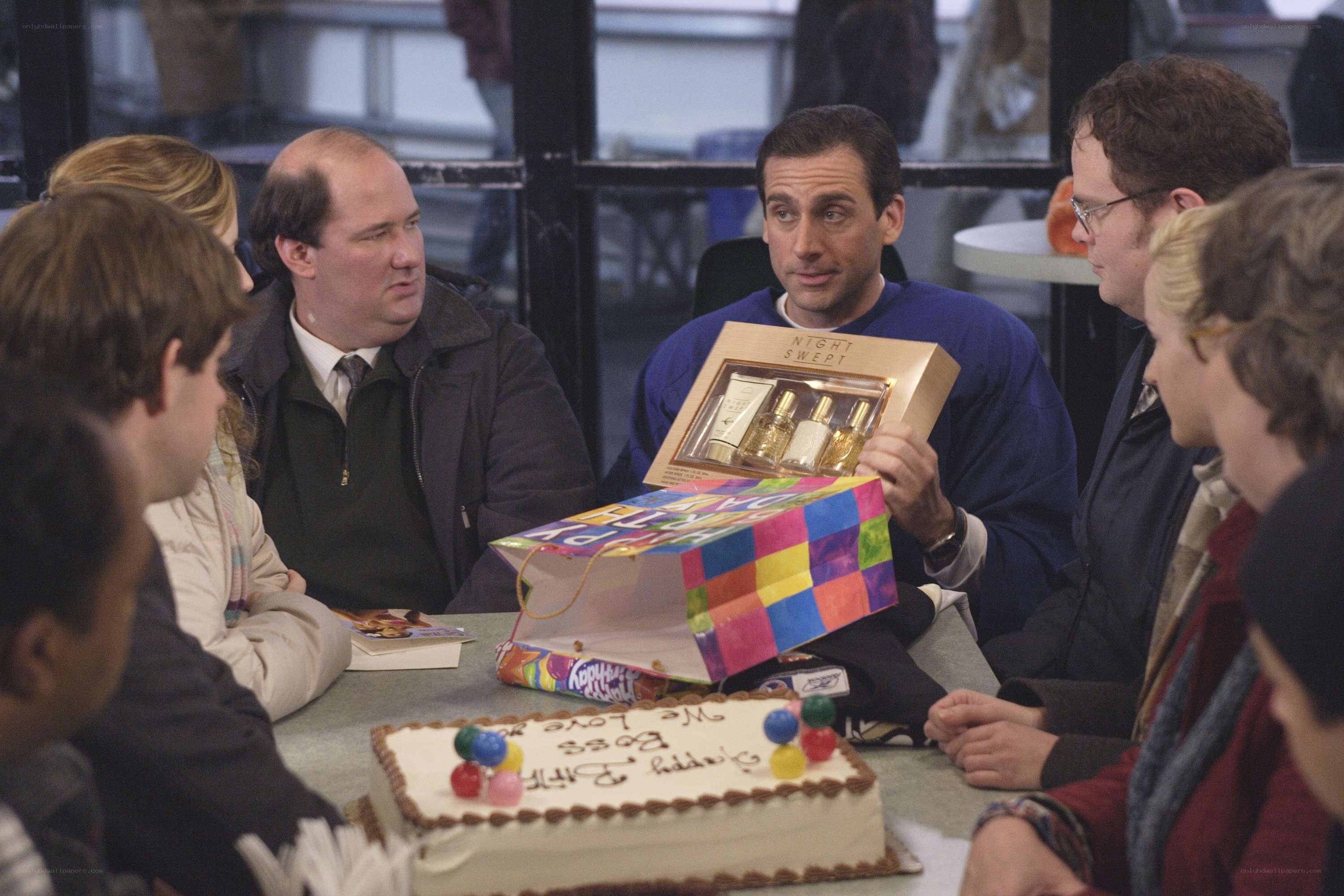 Office birthday celebration scene