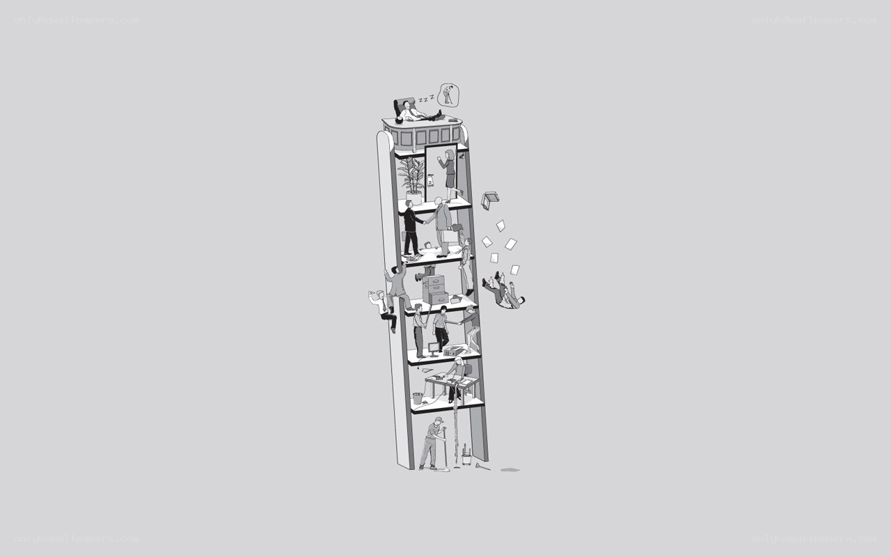 office building with people