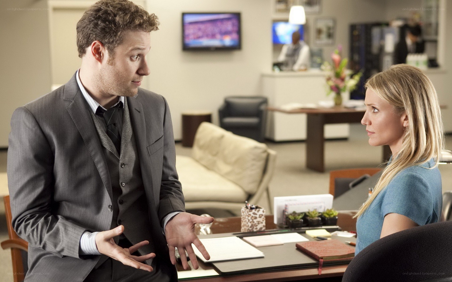 Office conversation scene