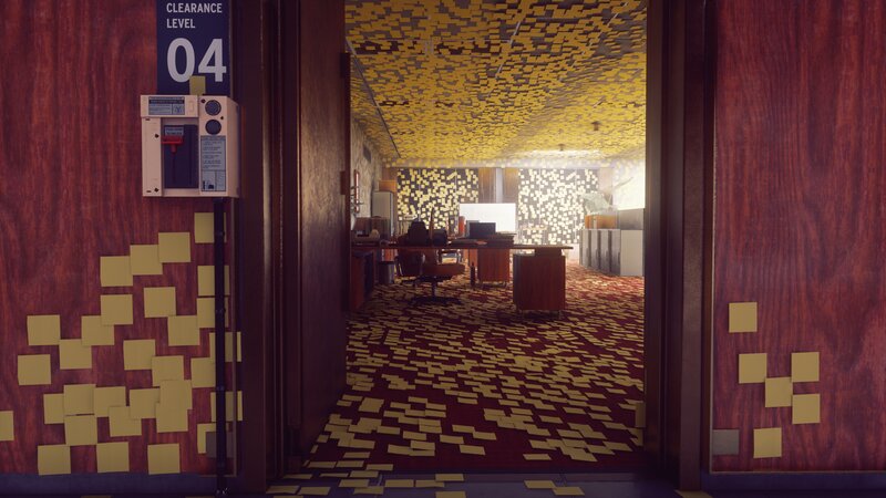 Office Covered in Sticky Notes