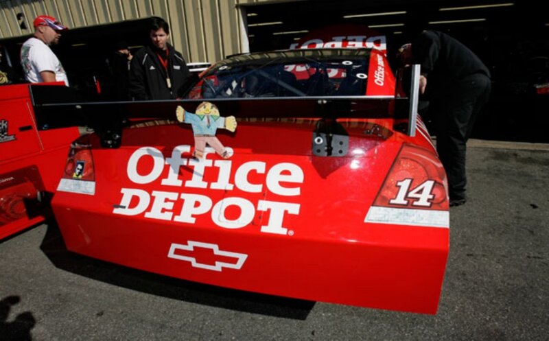 Office Depot race car in pit