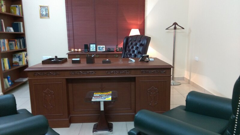 Office Desk Setup — Brown