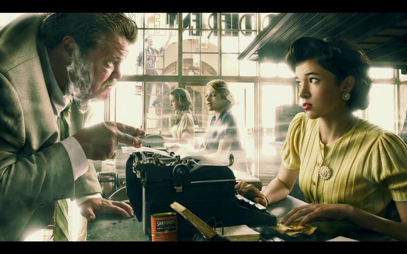 Office scene with typewriter
