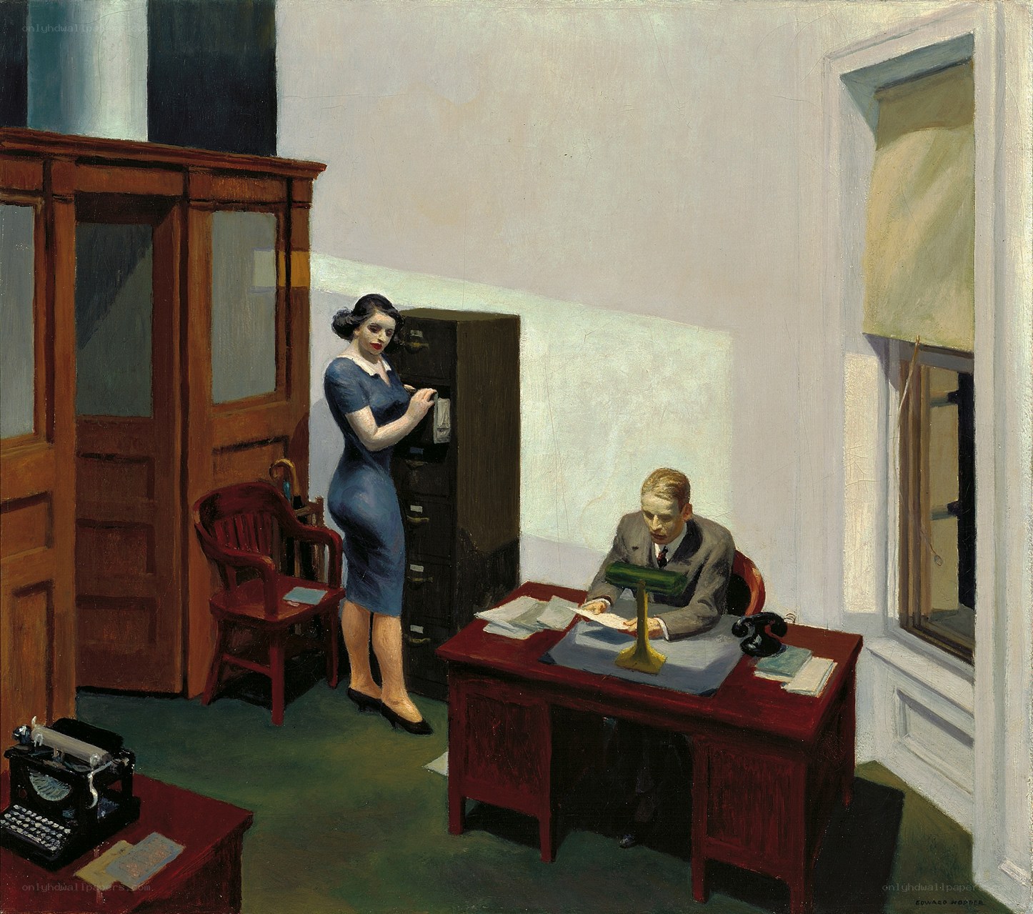 Office Scene with Typewriter