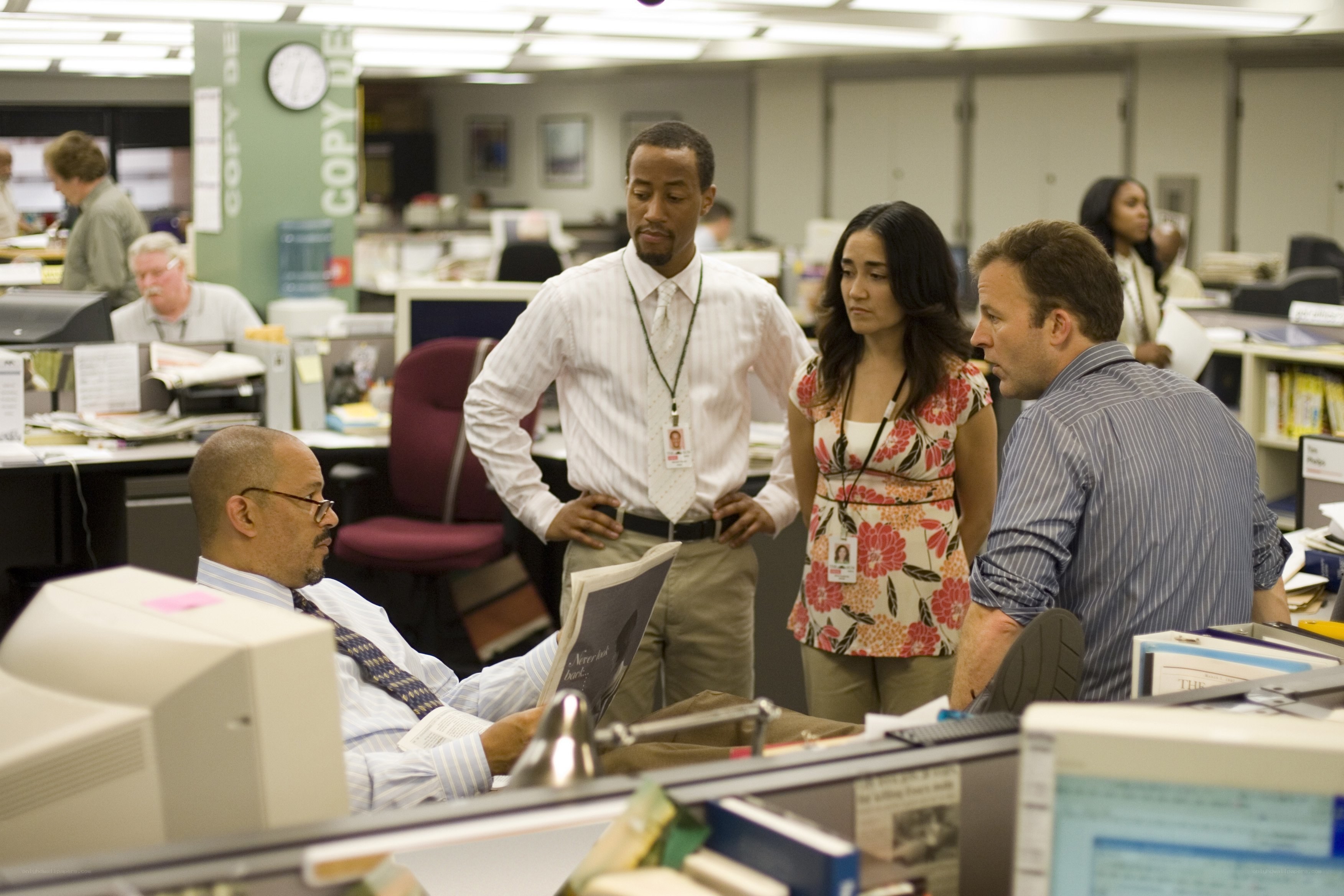 Office staff in discussion