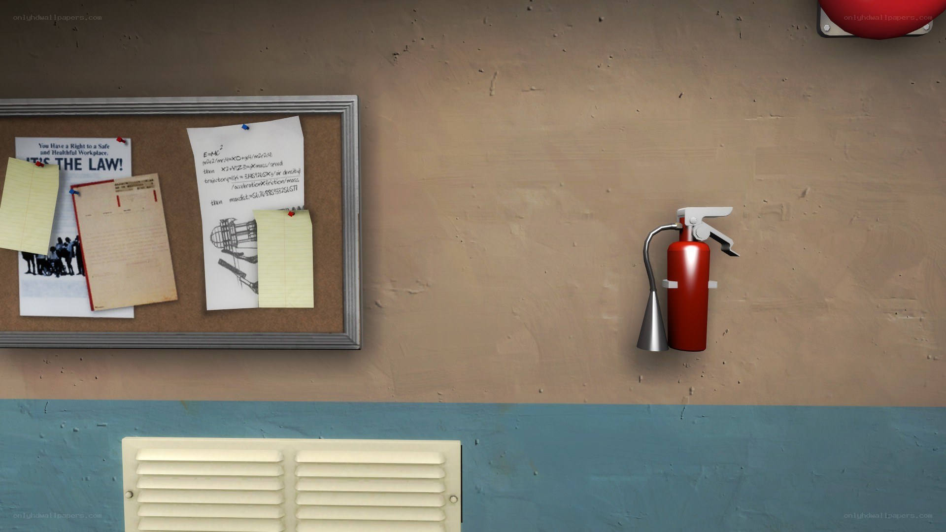 office wall with bulletin board