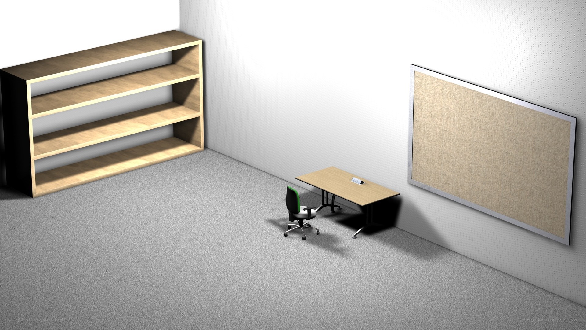 office with desk and bookshelf