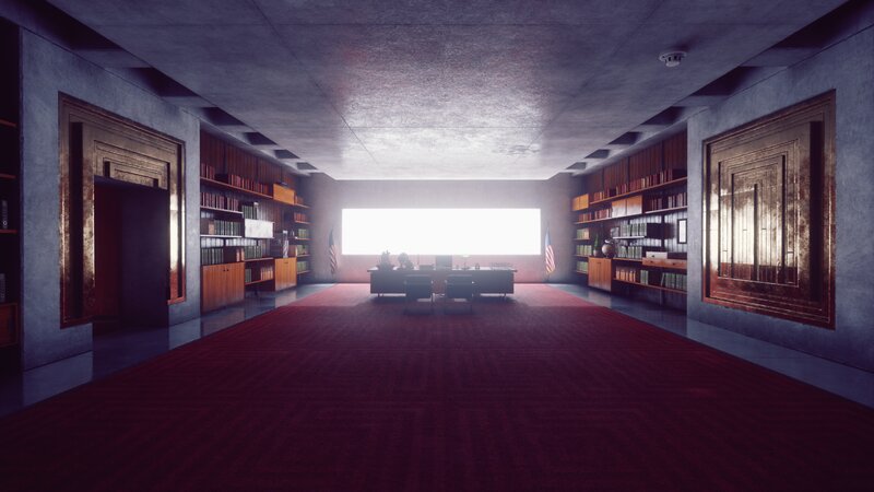 Office with Red Carpet