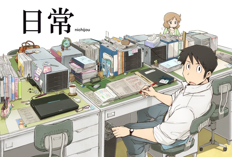 Office worker at a messy desk