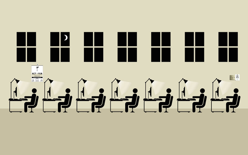 office workers at desks