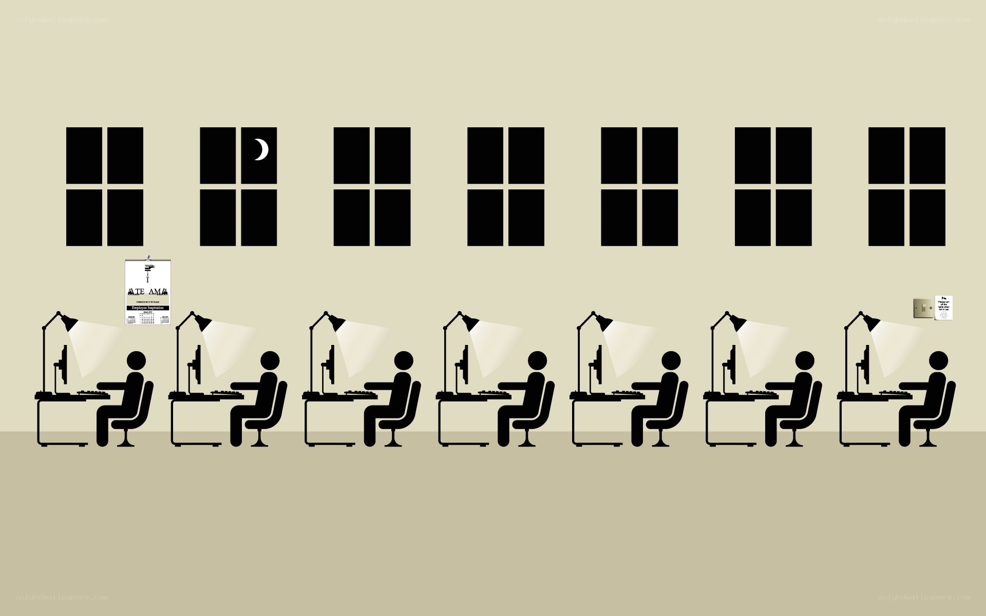 office workers at desks