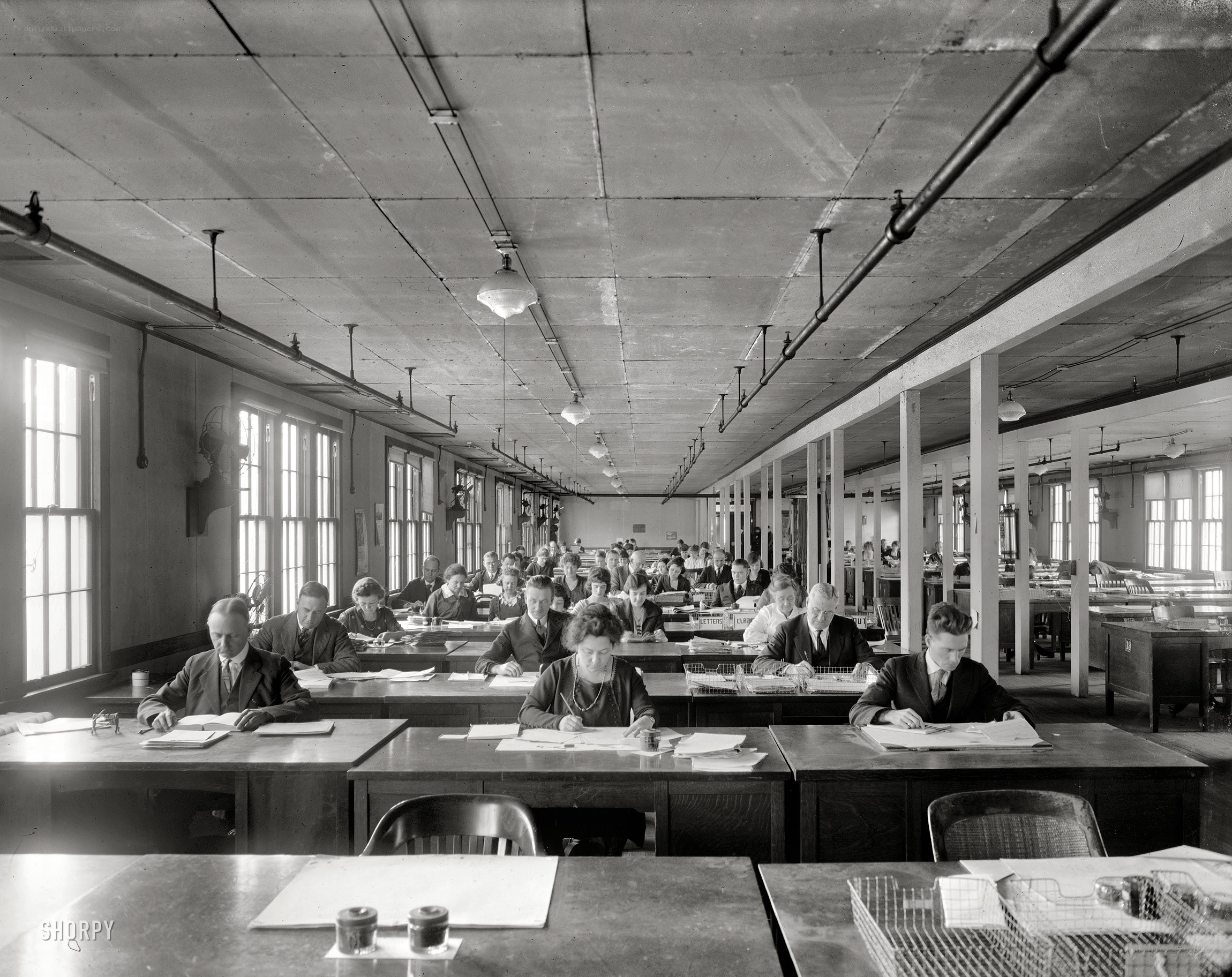 Office workers in a large room