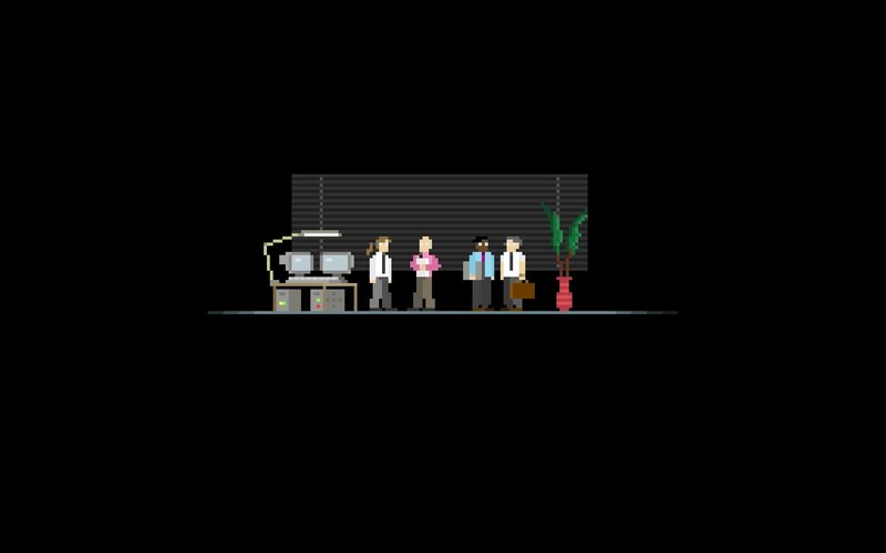 Office Workers in Pixel Art
