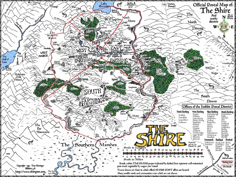 Official Postal Map of The Shire