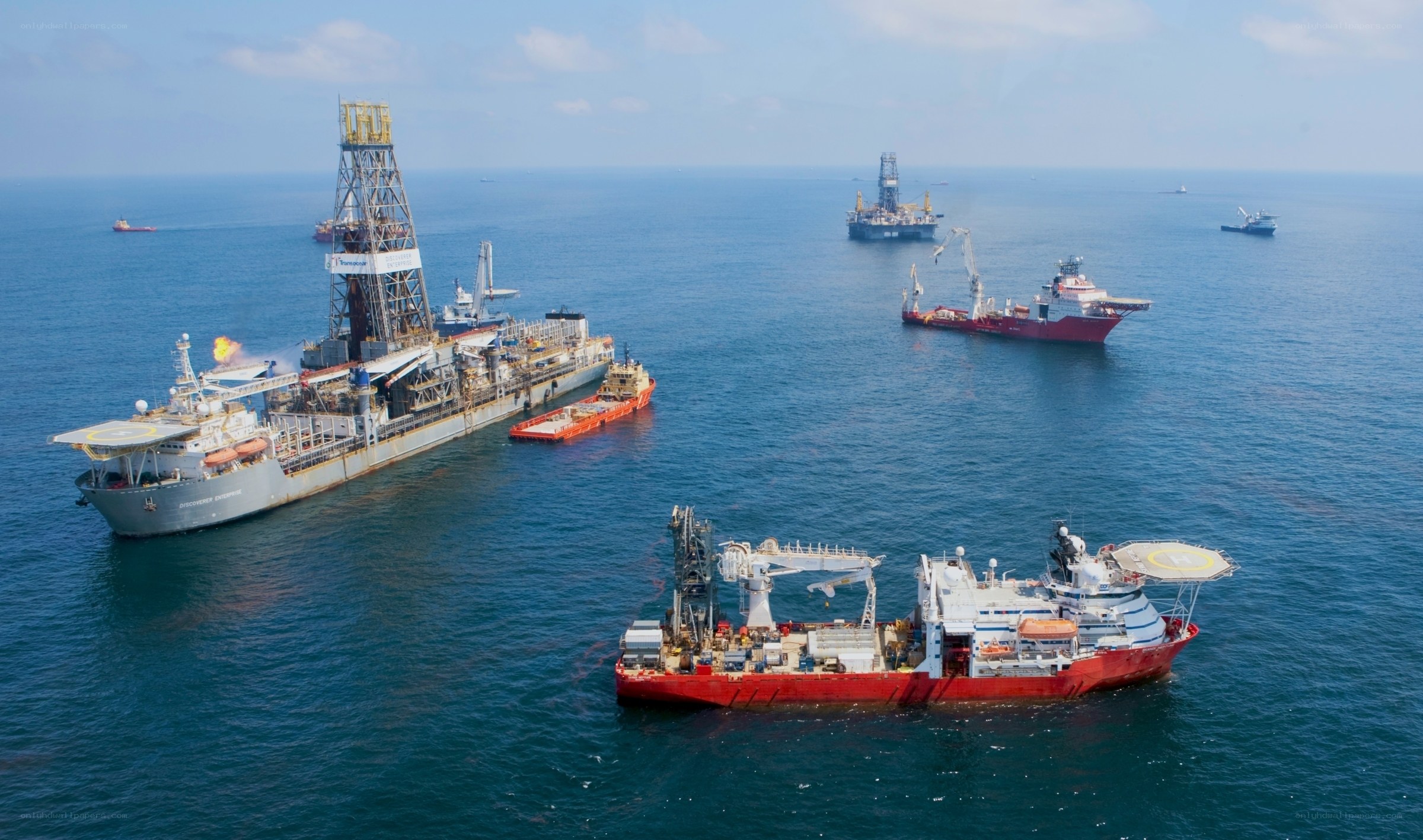 Offshore oil drilling operation
