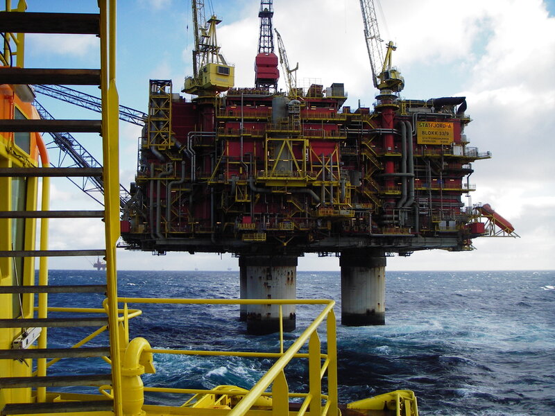 Offshore oil platform at sea