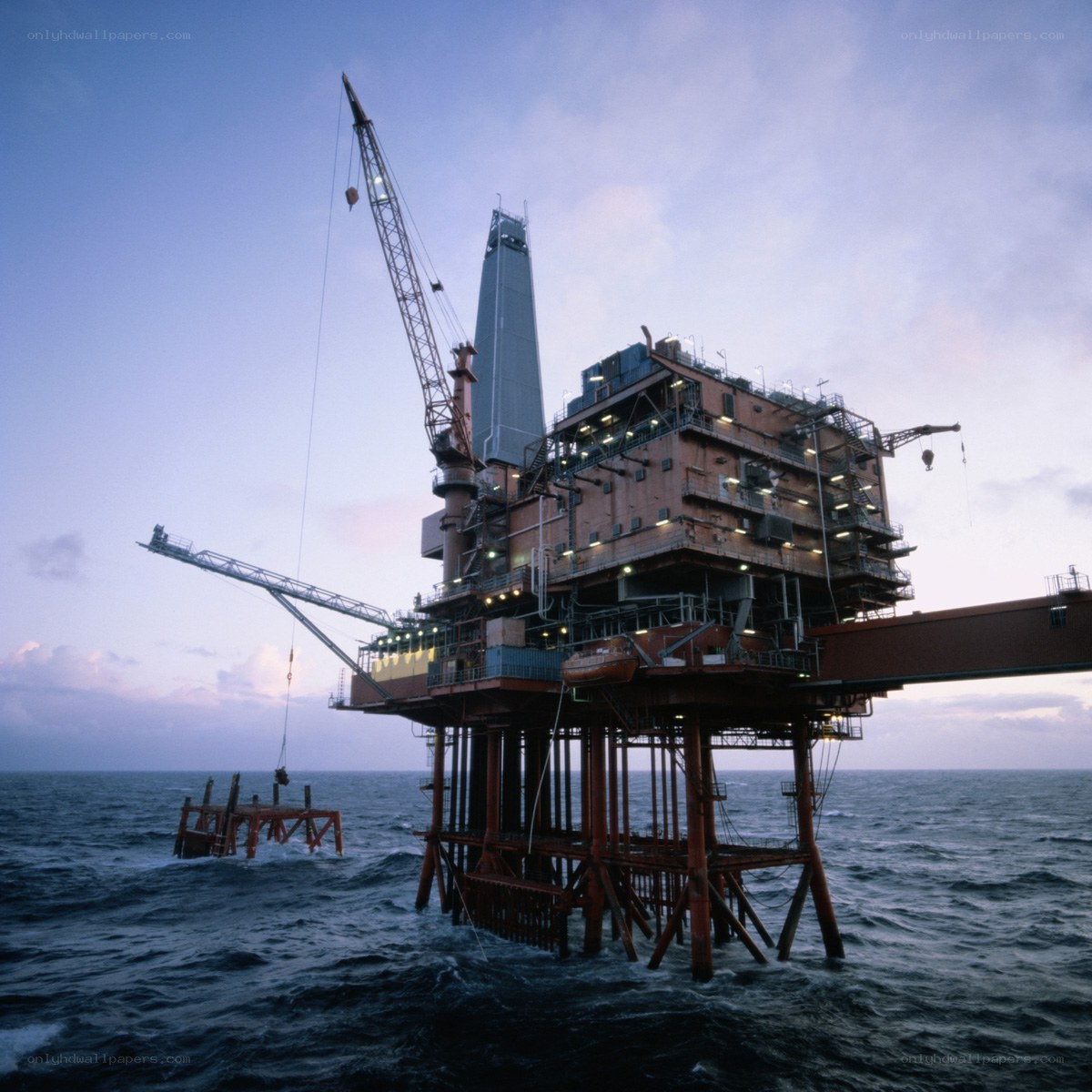 Offshore oil platform at sea