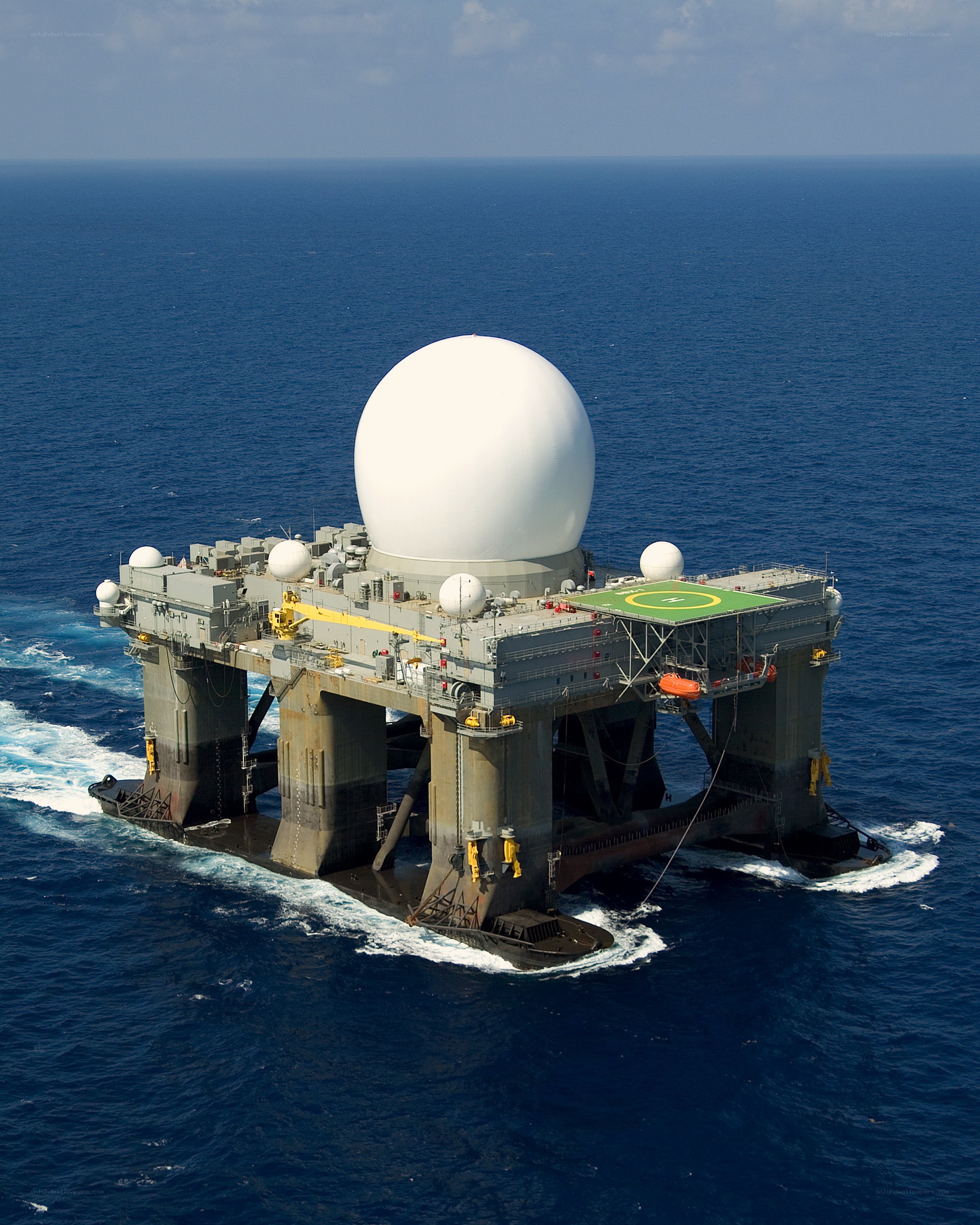 Offshore radar platform at sea
