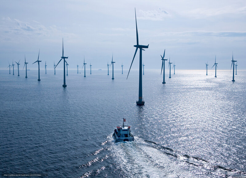Offshore Wind Turbines — Blue, Serene, Afternoon