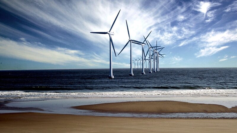 Offshore Wind Turbines — Blue, Serene
