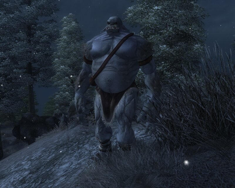 Ogre in snowy forest