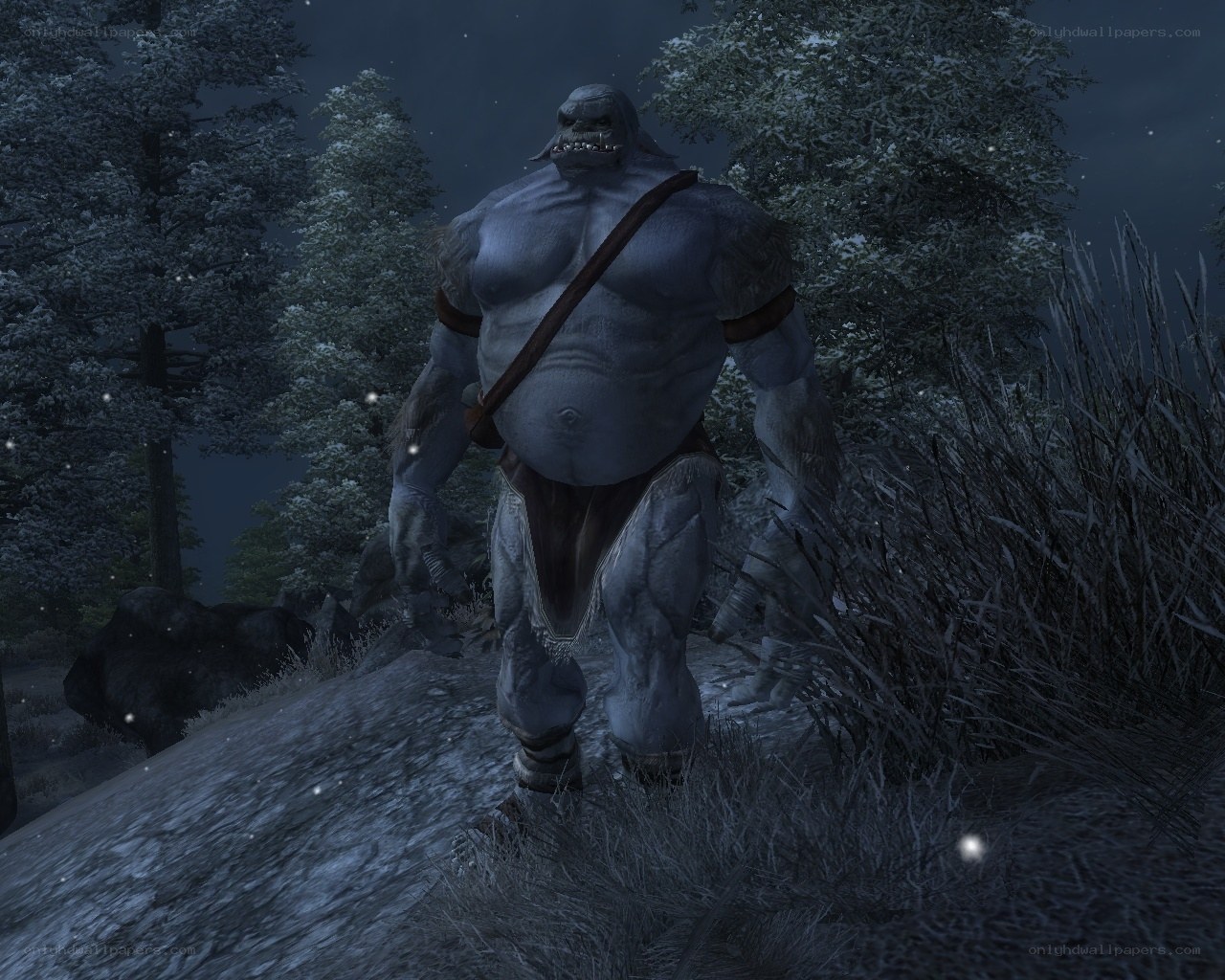 Ogre in snowy forest