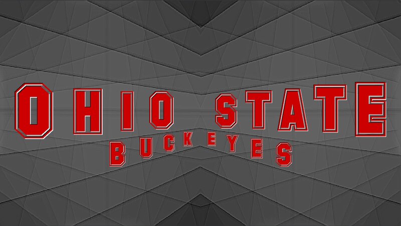 Ohio State Buckeyes Logo — Red, Bold, Vector Art, Text, Geometric Pattern