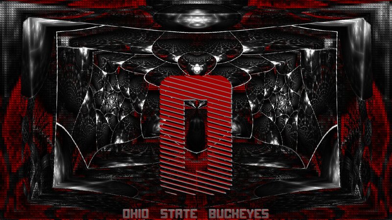 Ohio State Buckeyes Logo — Red, Dramatic, Digital Art, Fractal Background