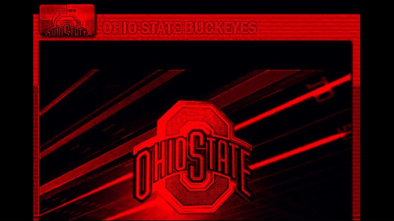 Ohio State Buckeyes Logo — Red, Dramatic, Digital Art, Text, Stripes